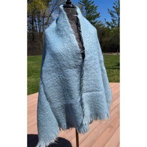 Vintage Wrap Shawl 1950’s St. Alban's Made In Australia 100% Pure Mohair Blue